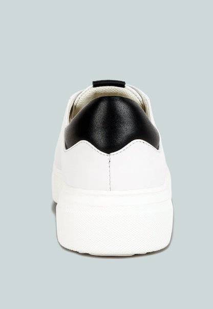 Schick Lace Up Leather Sneakers