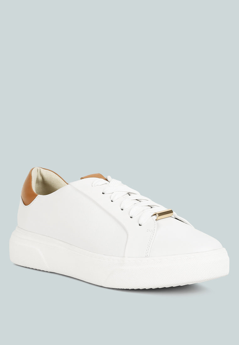Schick Lace Up Leather Sneakers