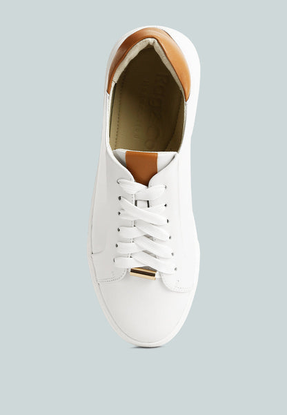 Schick Lace Up Leather Sneakers