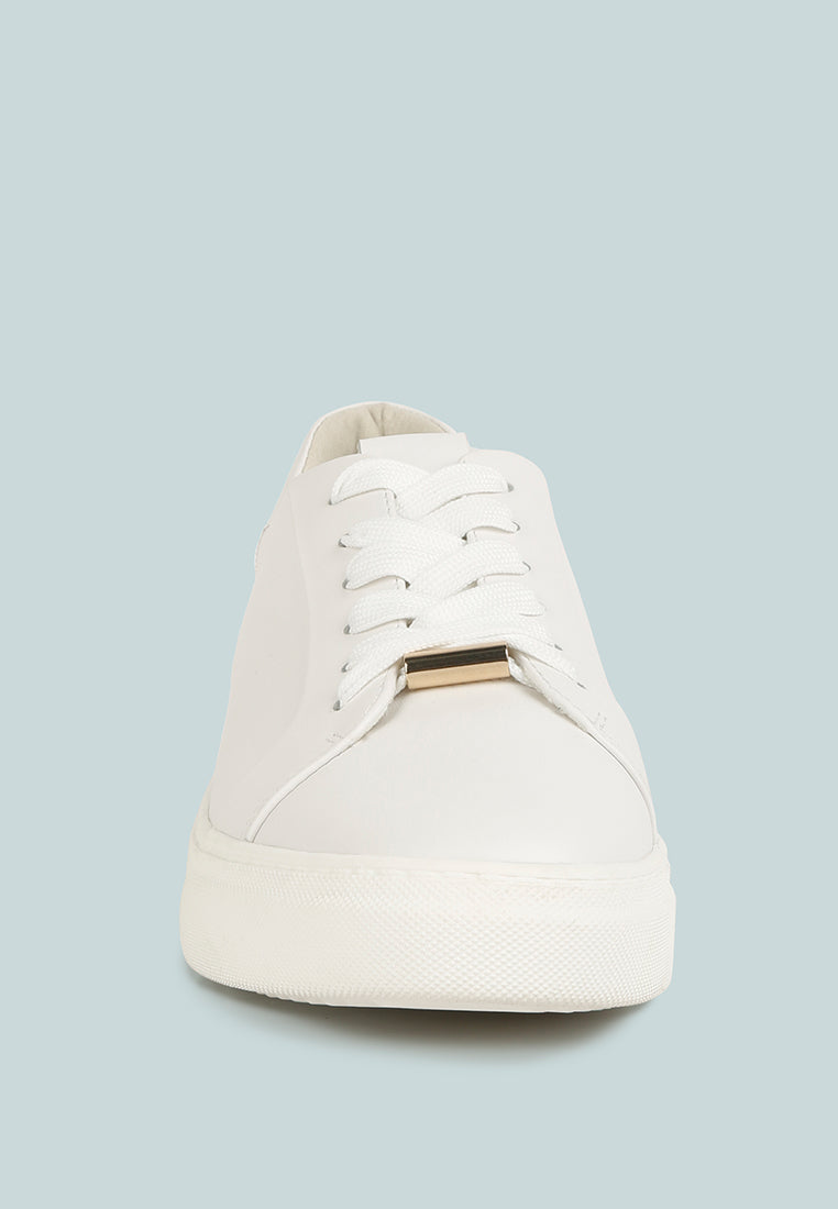Schick Lace Up Leather Sneakers