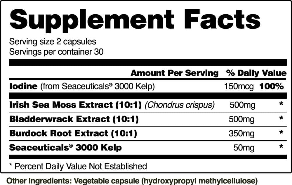 Irish Sea Moss with Iodine Energy Support