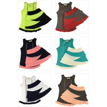 Tank and Tiered Bike Skort Sets