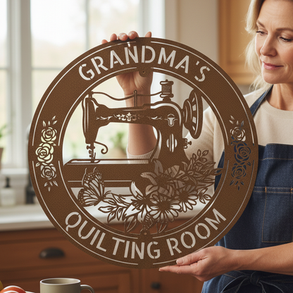Sewing Sign - Personalized Metal Sign for Quilting Room Decor