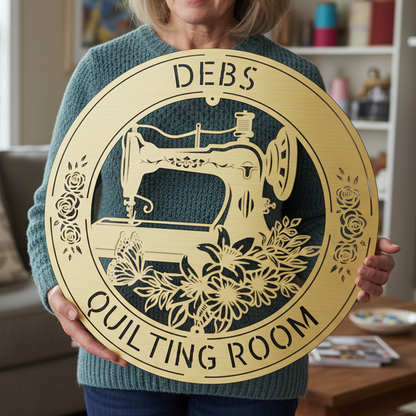 Sewing Sign - Personalized Metal Sign for Quilting Room Decor