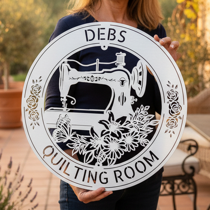 Sewing Sign - Personalized Metal Sign for Quilting Room Decor