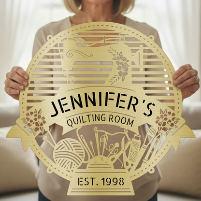 Custom Metal Sign for Sewing Room – Perfect for Crochet Lovers
