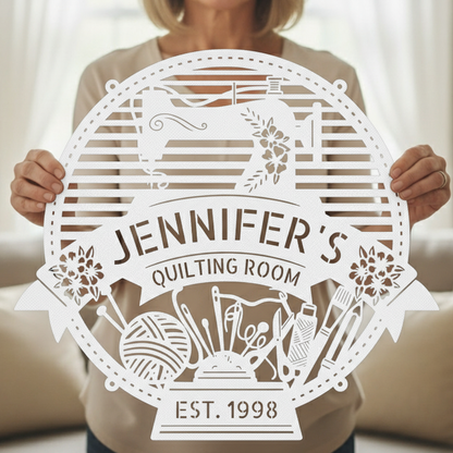 Custom Metal Sign for Sewing Room – Perfect for Crochet Lovers