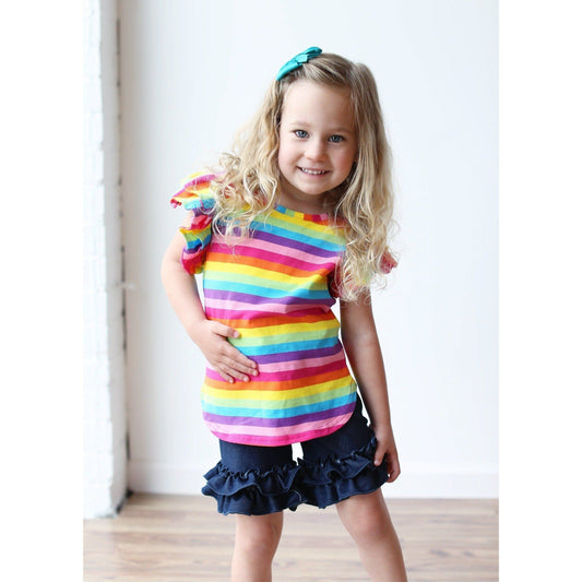 Denim Ruffle Shorties