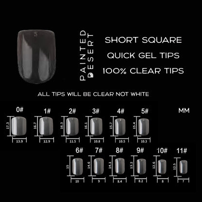 Short Square Quick Gel Tips (xxs shape) - 720pc