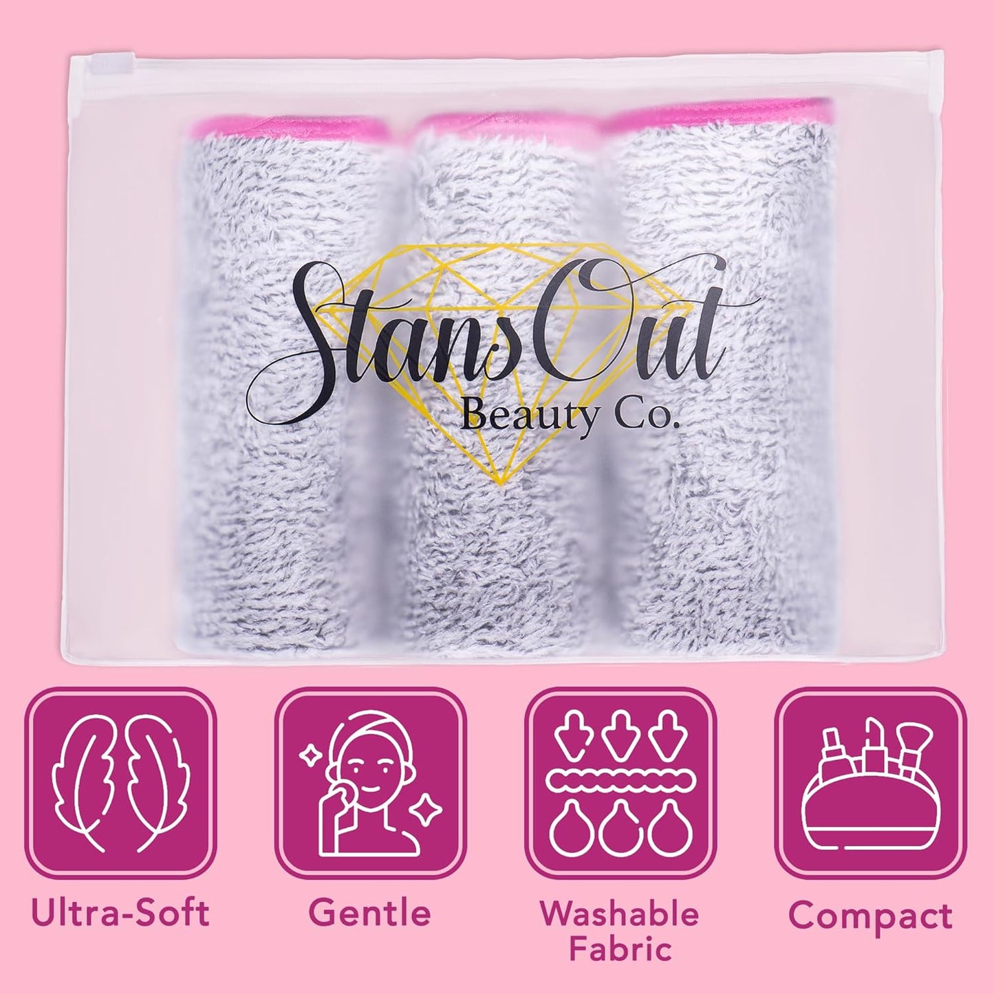 Makeup Removing Washcloths – 3-Pack | Reusable, Ultra-Soft & Eco-Friendly