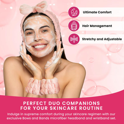 Skincare Headband & Wristband Set | Ultra-Soft, No-Drip Spa Tool