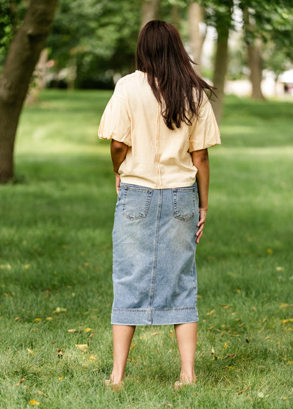 Skylar Button Front Midi Skirt