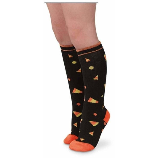Halloween Candy Corn Knee High Socks