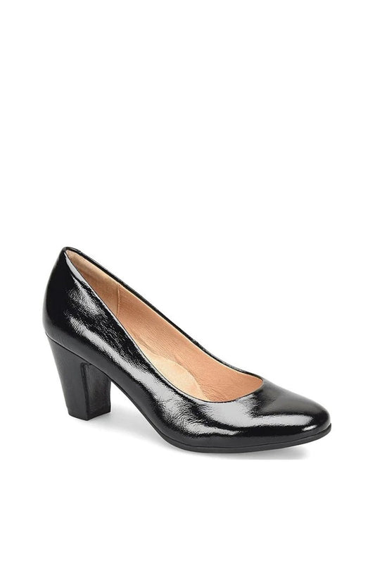 SOFFT LANA ROUNDED TOE PATENT LEATHER PUMPS IN BLACK