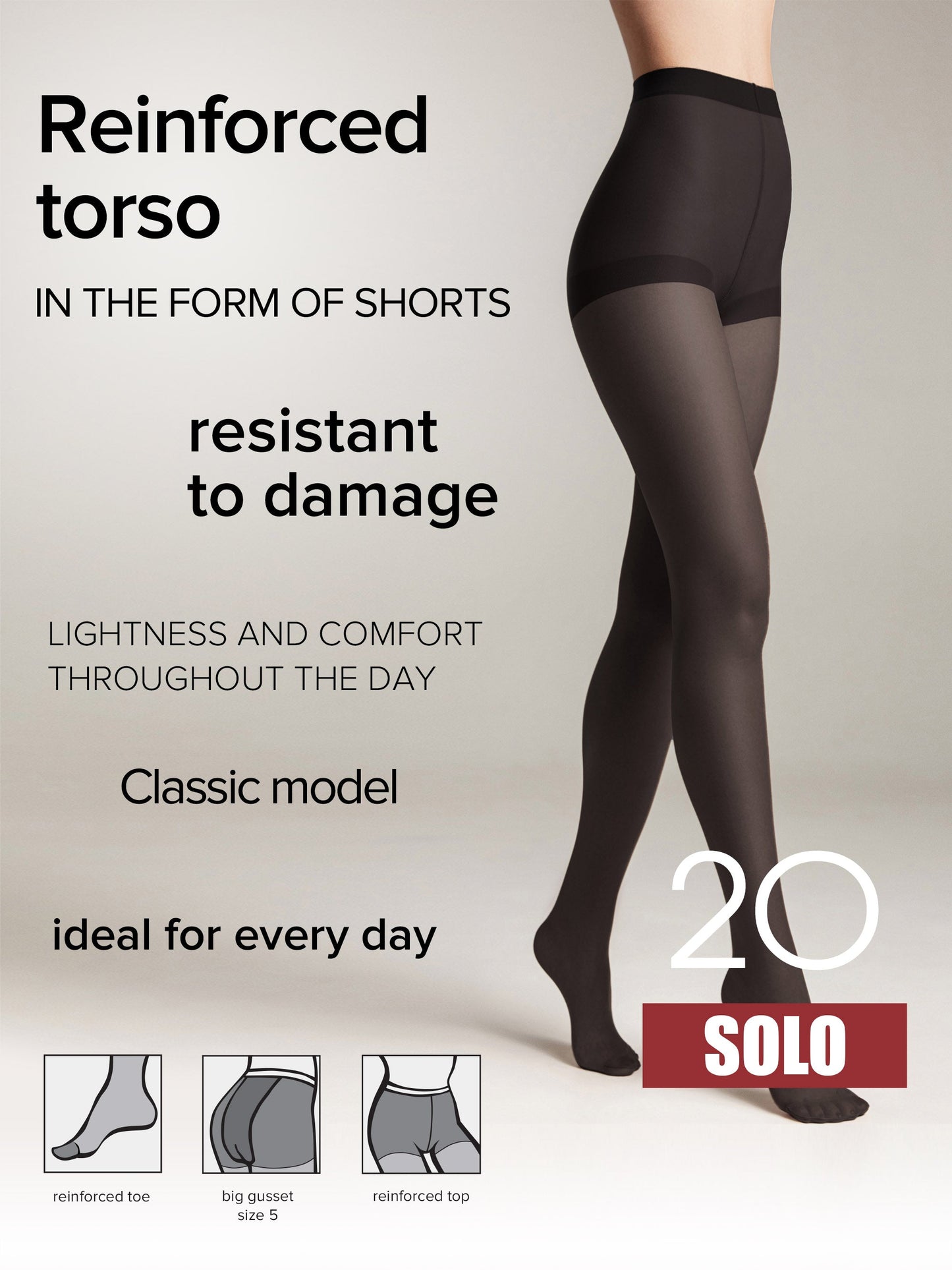 Tights Conte Solo 20 Den - Classic Pantyhose