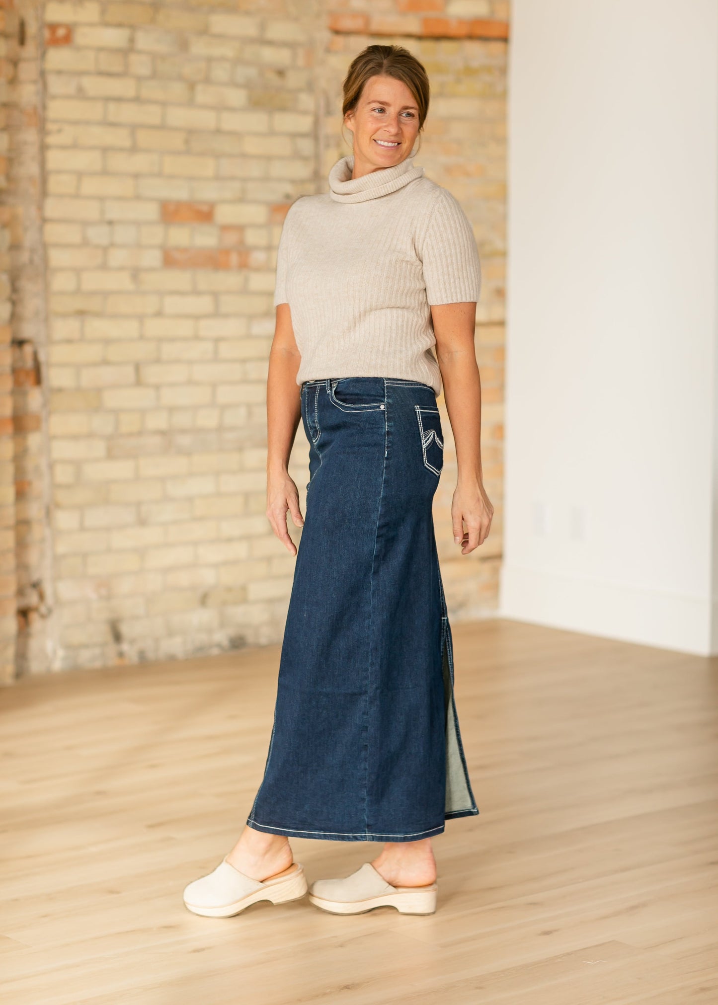Stella Dark Wash Maxi Denim Skirt
