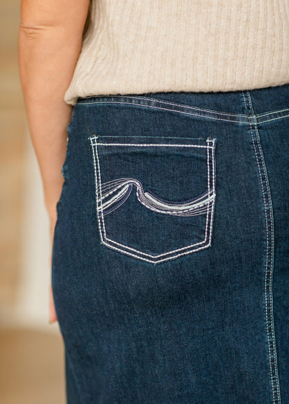 Stella Dark Wash Maxi Denim Skirt