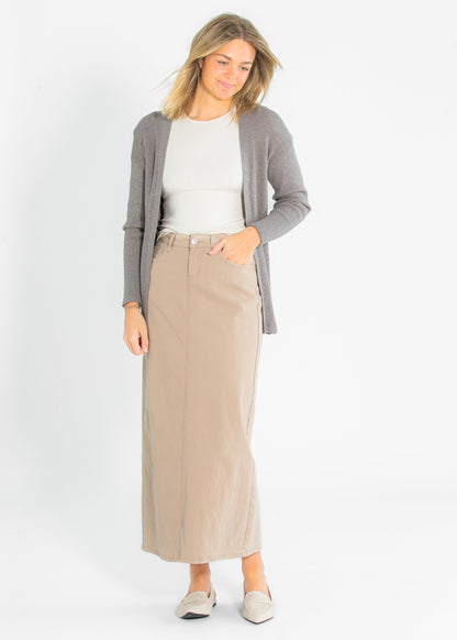 Stella Simply Taupe Denim Maxi Skirt