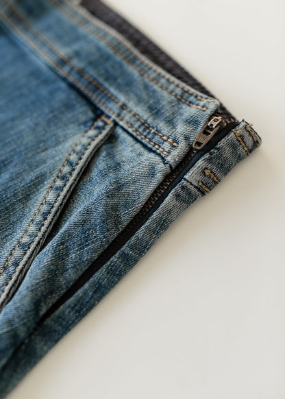 Sutton Side Zip A-line Denim Midi Skirt - FINAL SALE