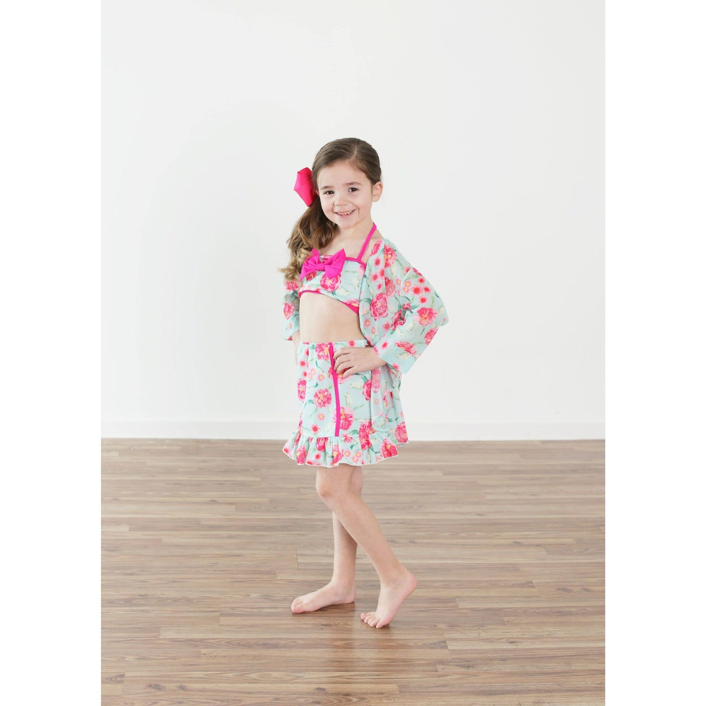 Vintage Girl 3 Piece Floral Swimsuit