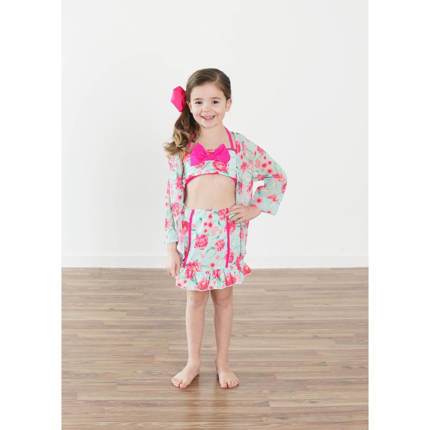 Vintage Girl 3 Piece Floral Swimsuit