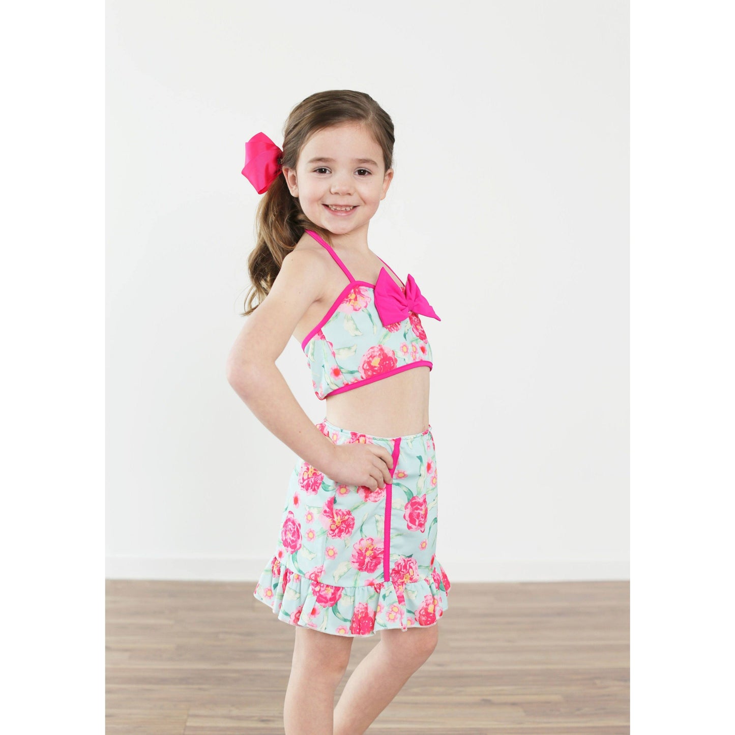 Vintage Girl 3 Piece Floral Swimsuit