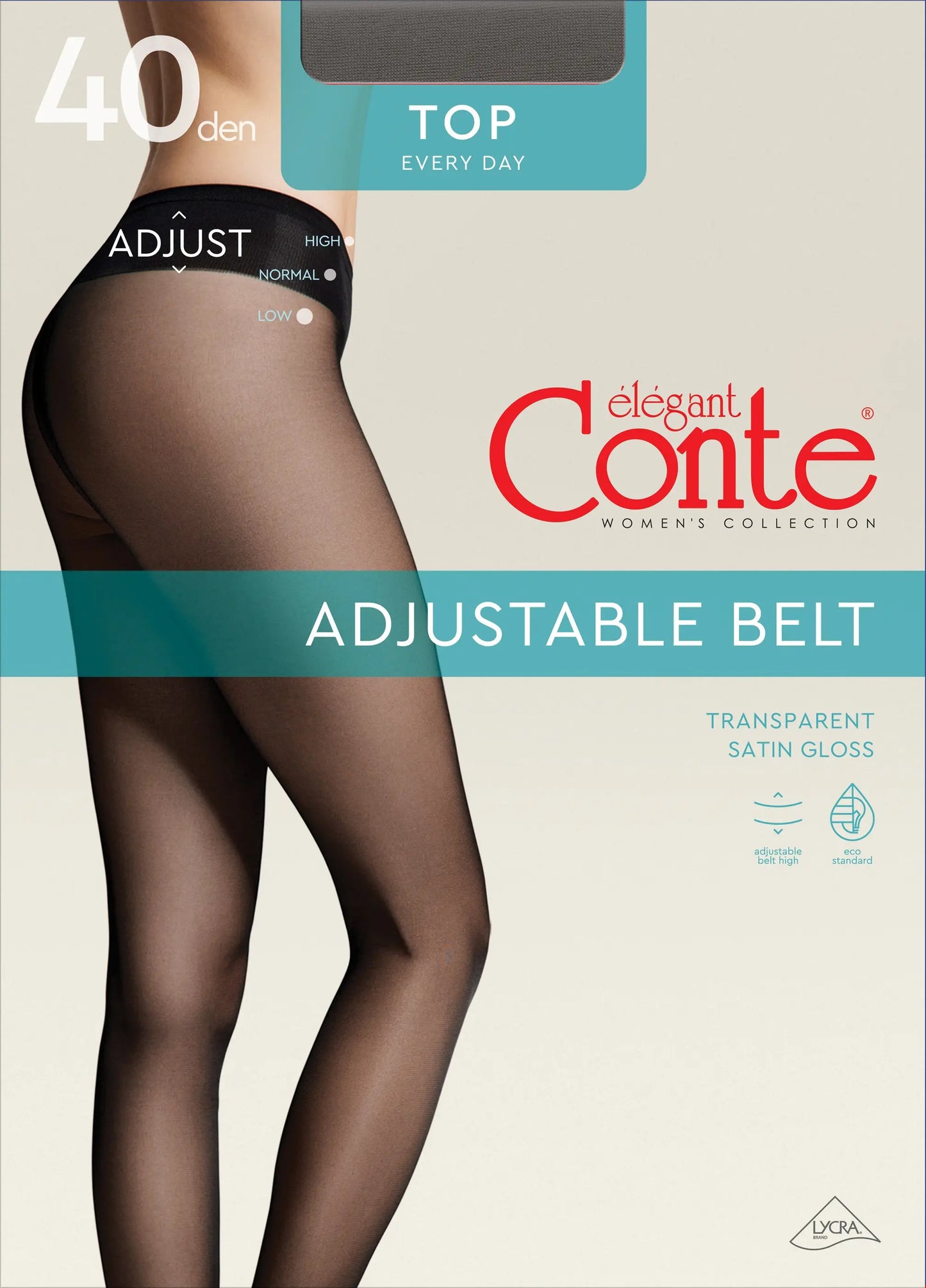 Tights Conte Top 40 Den - Low Waist Adjustable Belt