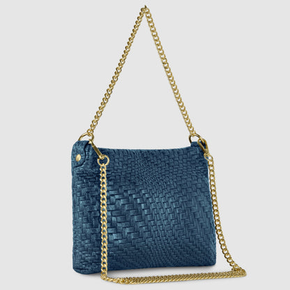 Grid Suede Leather Crossbody Bag