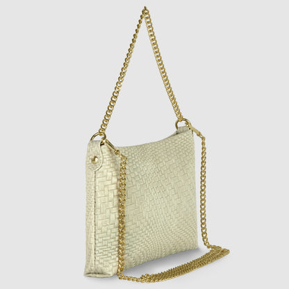 Grid Suede Leather Crossbody Bag