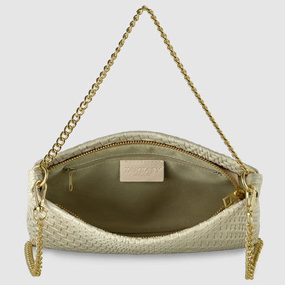 Grid Suede Leather Crossbody Bag