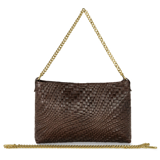 Grid Suede Leather Crossbody Bag