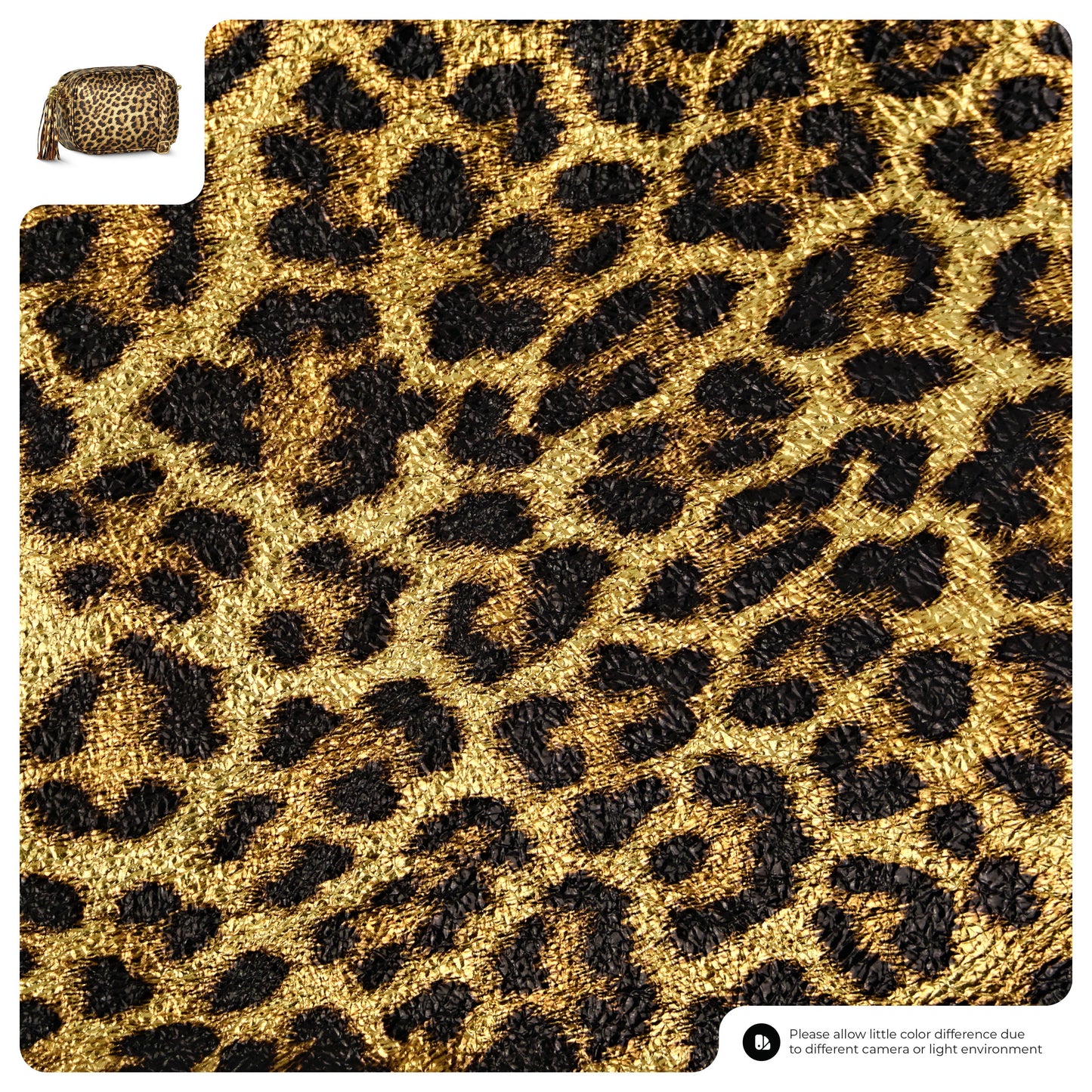 Leopard Metallic Suede Leather Crossbody Bag