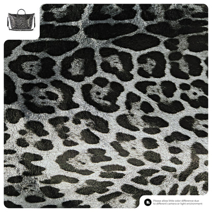Leopard Metallic Suede Leather Top-Handle Bag