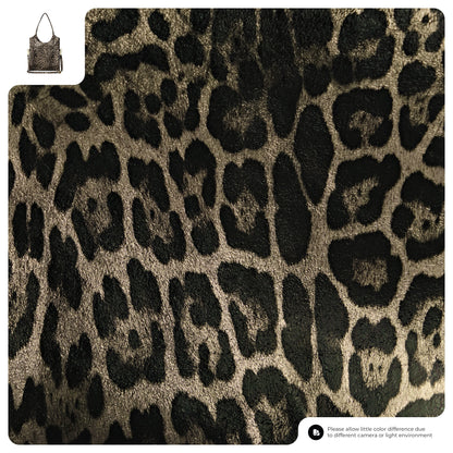 Leopard Metallic Suede Leather Tote Bag