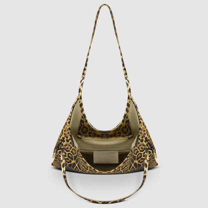 Leopard Metallic Suede Leather Tote Bag