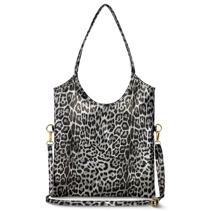 Leopard Metallic Suede Leather Tote Bag