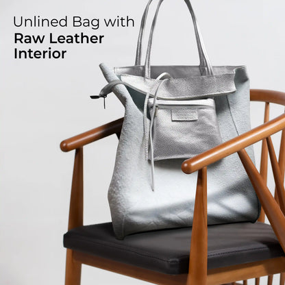 Metallic Calf Leather Tote Bag
