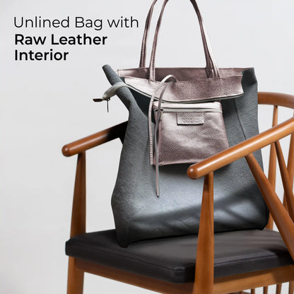 Metallic Calf Leather Tote Bag