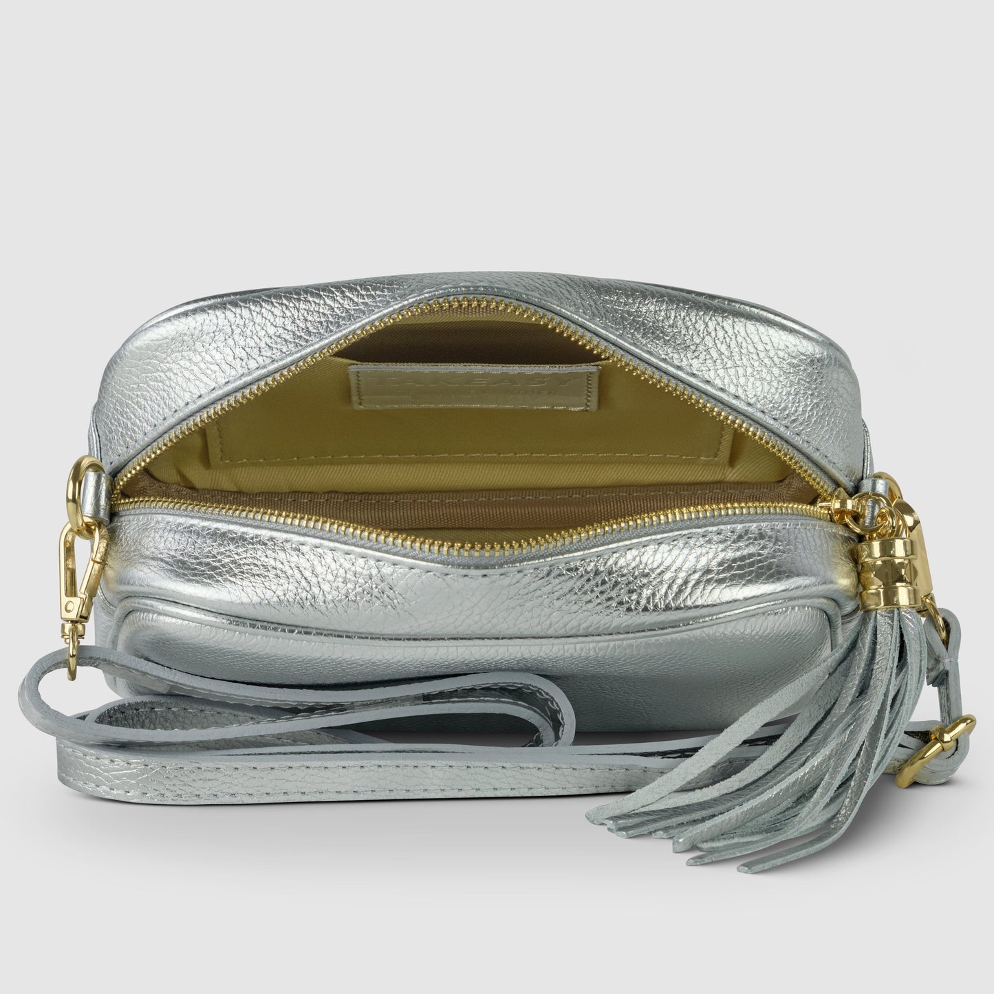 Metallic Calf Leather Crossbody Bag