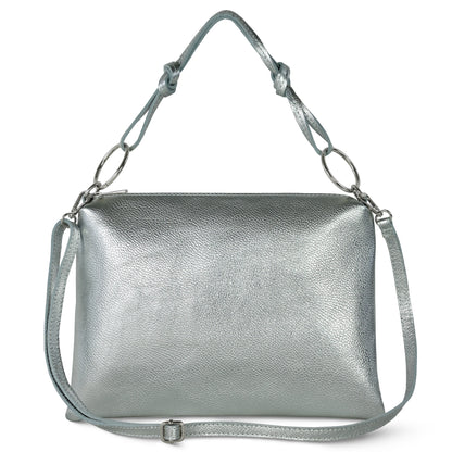 Metallic Calf Leather Shoulder Bag