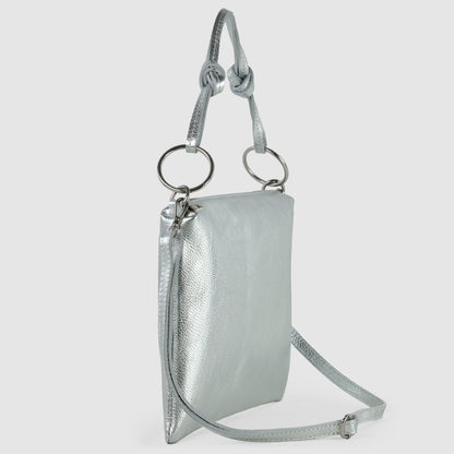 Metallic Calf Leather Shoulder Bag