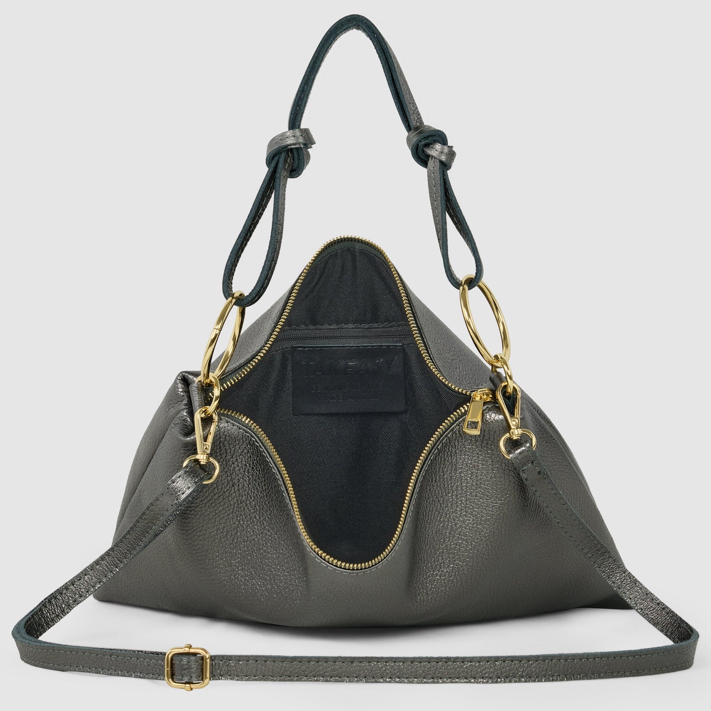 Metallic Calf Leather Shoulder Bag