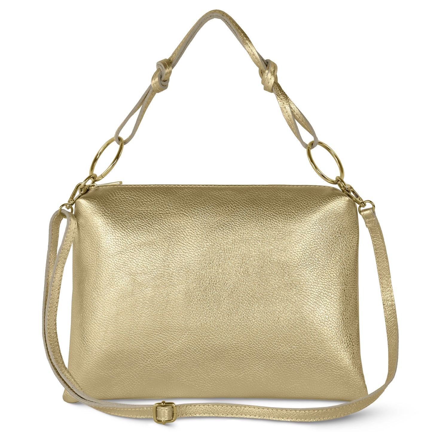 Metallic Calf Leather Shoulder Bag