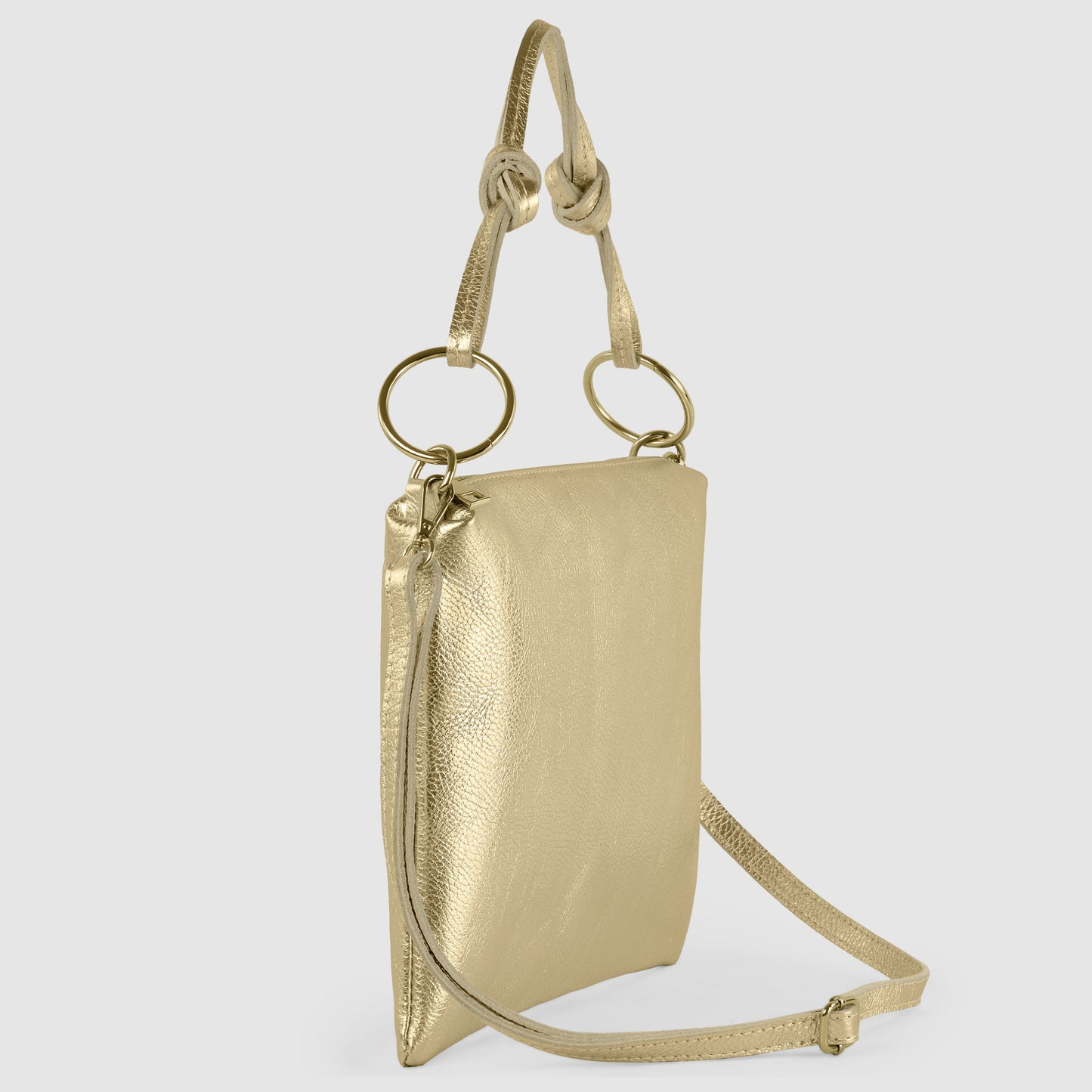 Metallic Calf Leather Shoulder Bag