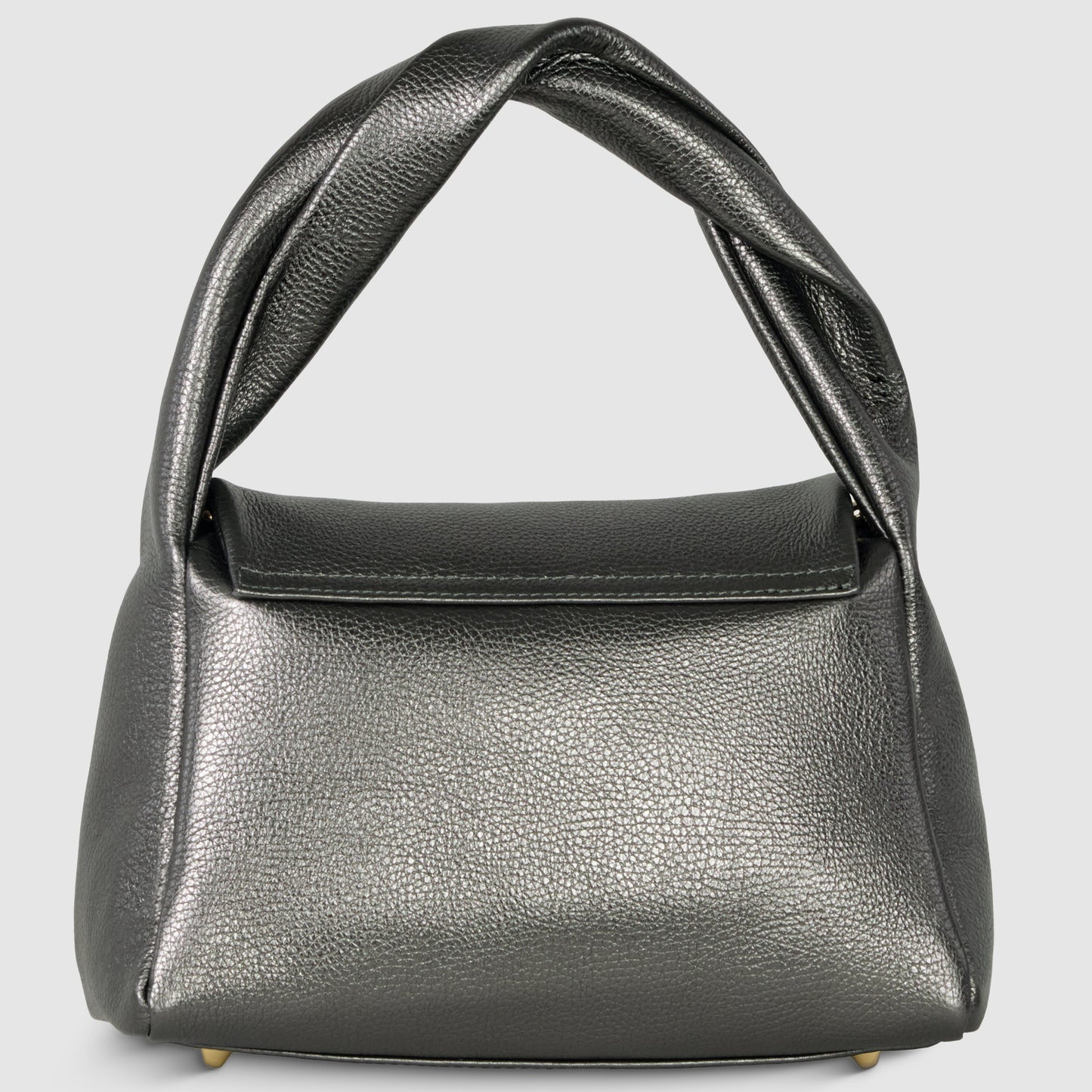 Metallic Calf Leather Top-Handle Bag