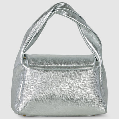 Metallic Calf Leather Top-Handle Bag
