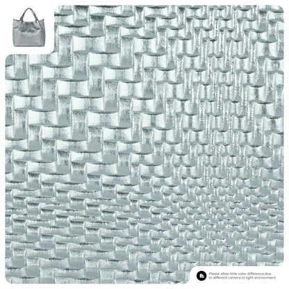 Grid Metallic Suede Leather Top-Handle Bag