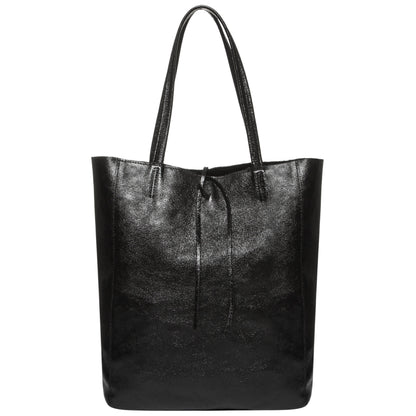 Metallic Suede Leather Tote Bag