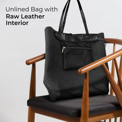 Metallic Suede Leather Tote Bag