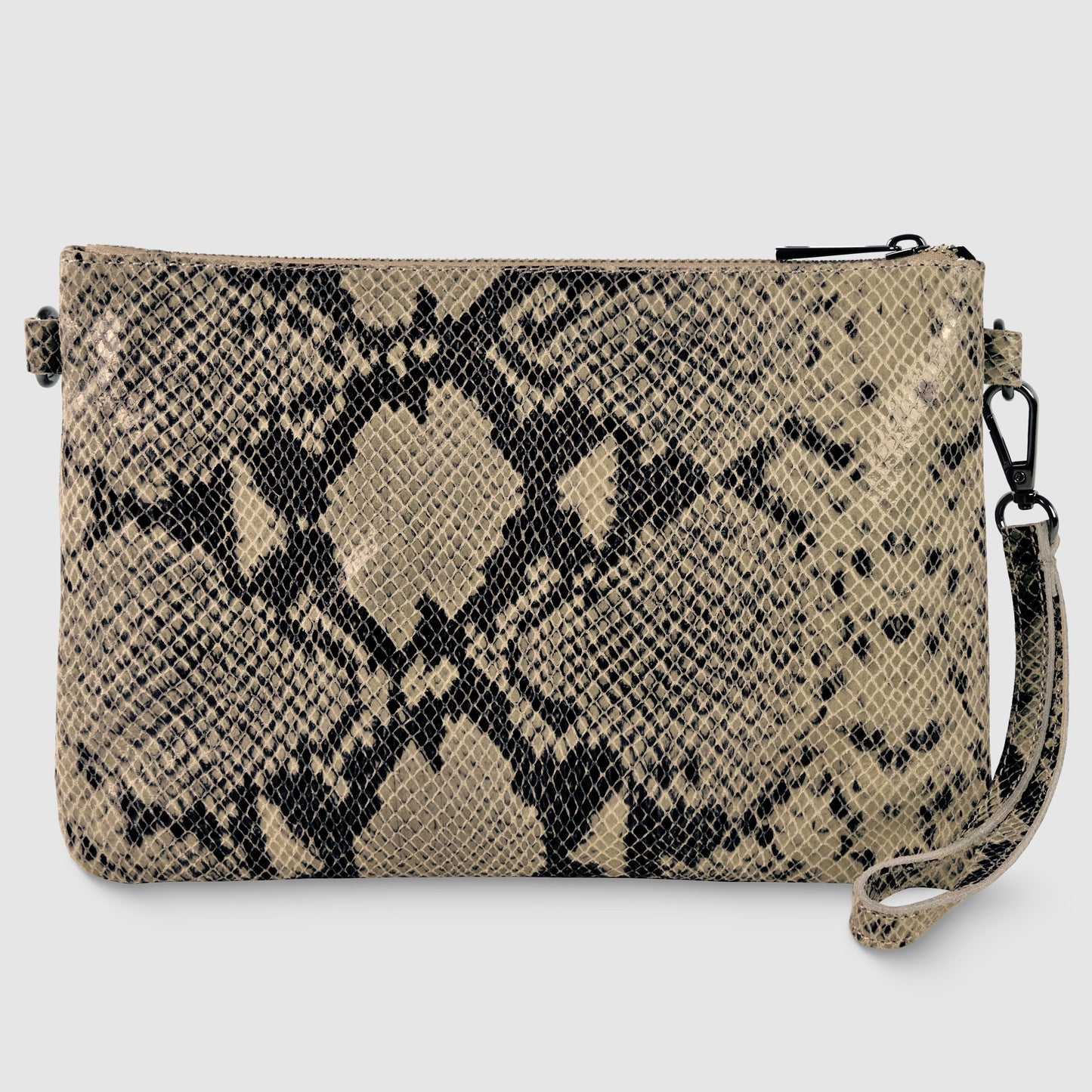 Python-Print Suede Crossbody Bag